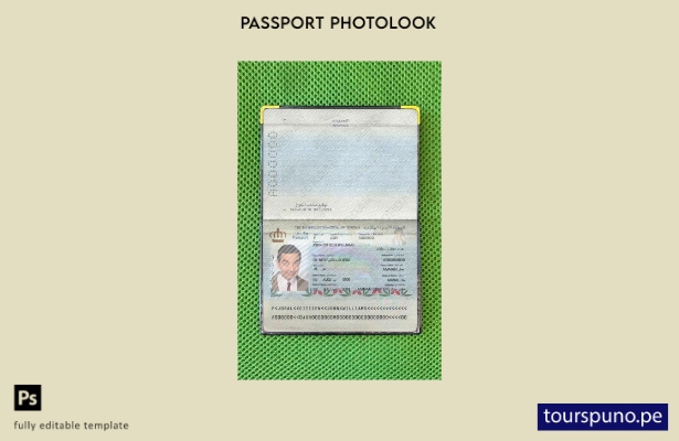 Plantilla de apariencia de foto de pasaporte jordano lista para imprimir